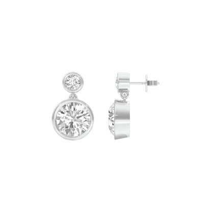 Tiny Treasures Diamond Drop Earrings 18 KT / White Gold