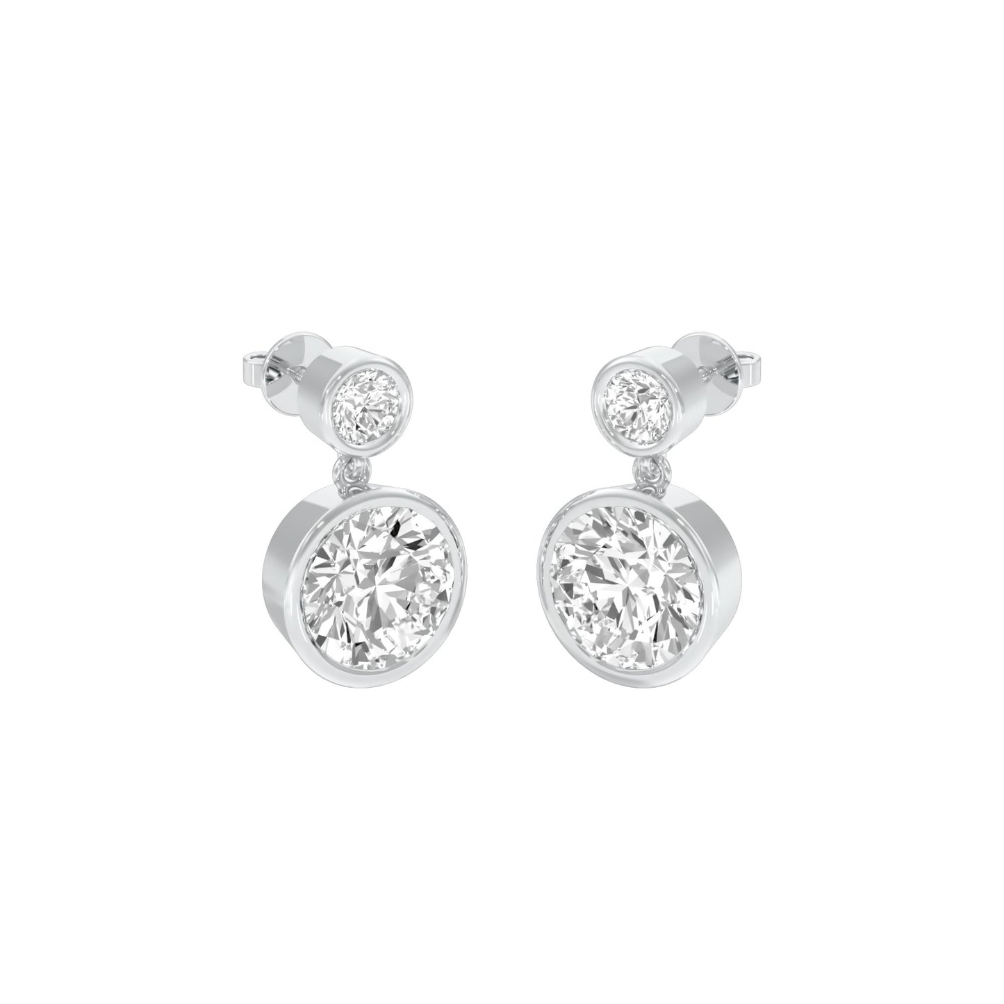 Tiny Treasures Diamond Drop Earrings 18 KT / White Gold
