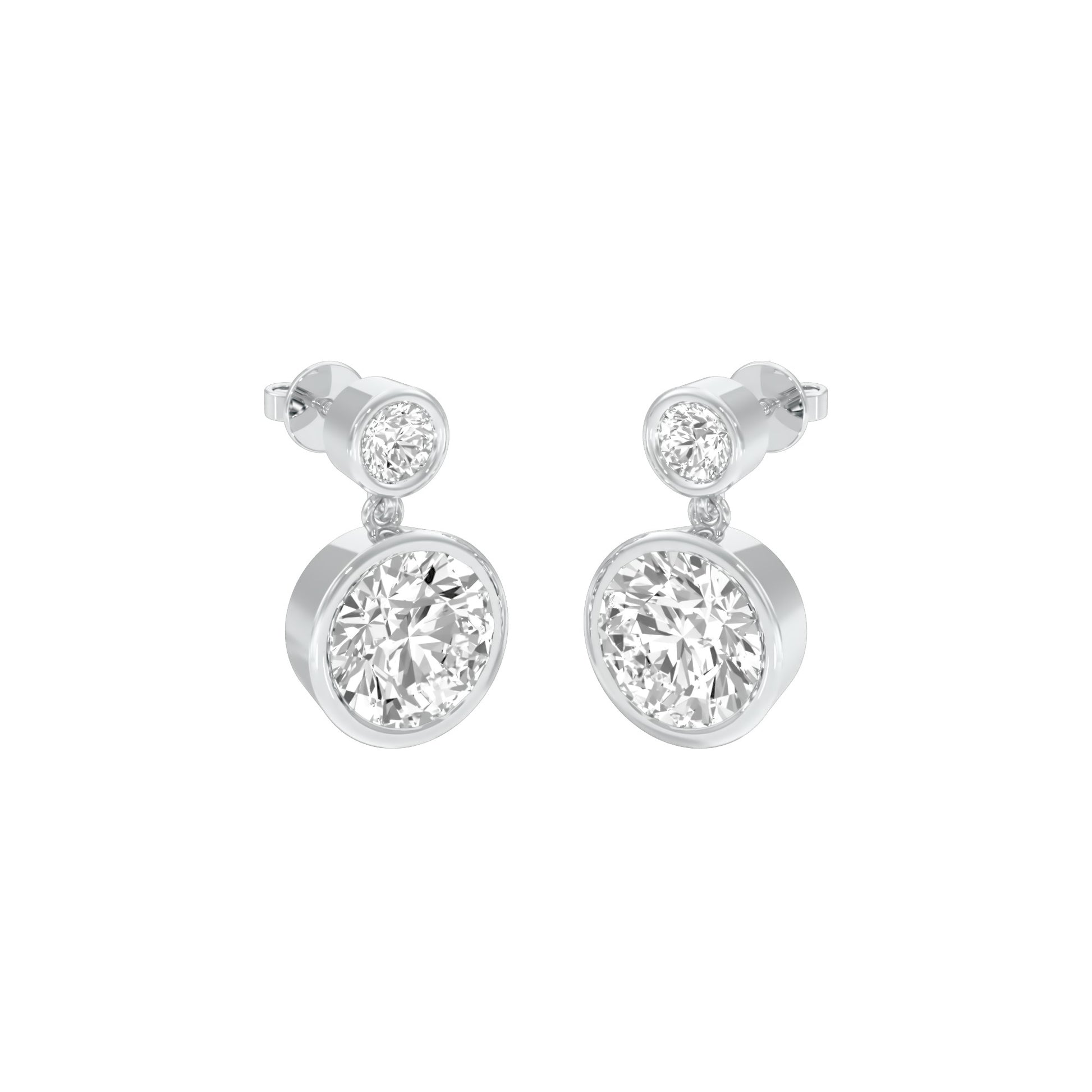 Tiny Treasures Diamond Drop Earrings 18 KT / White Gold