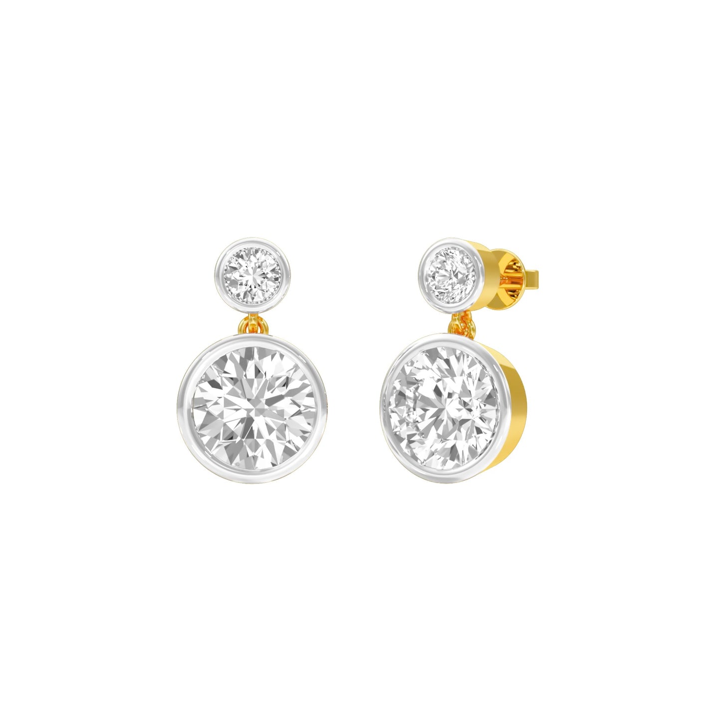 Tiny Treasures Diamond Drop Earrings 18 KT / Yellow Gold