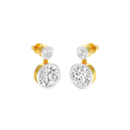 Tiny Treasures Diamond Drop Earrings 18 KT / Yellow Gold