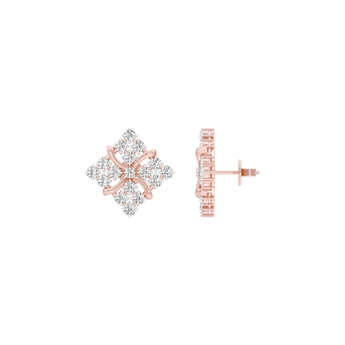 Northern Stars Diamond Stud Earrings 18 KT / Rose Gold