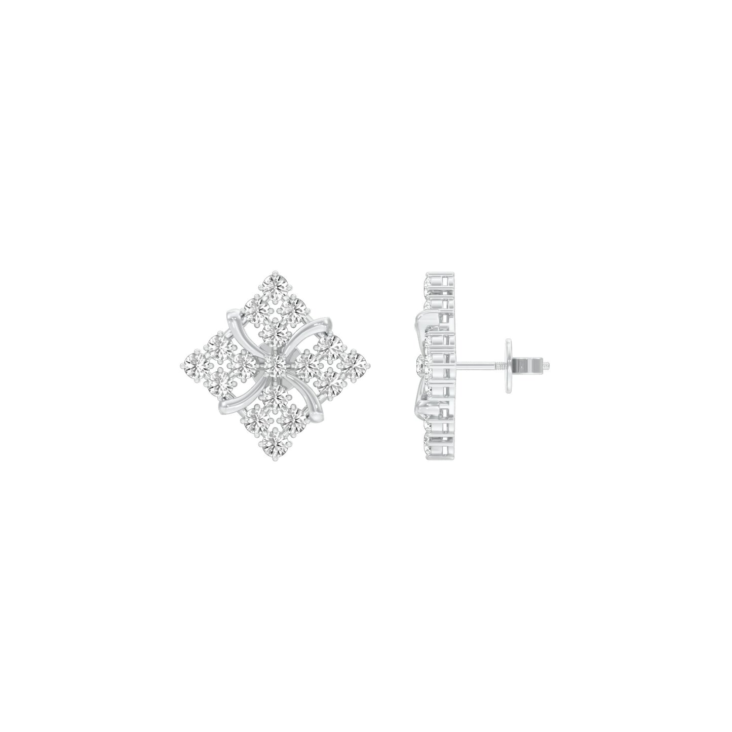 Northern Stars Diamond Stud Earrings 18 KT / White Gold