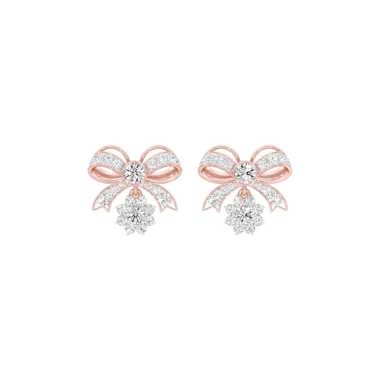 Bowline Diamond Drop Earrings 18 KT / Rose Gold
