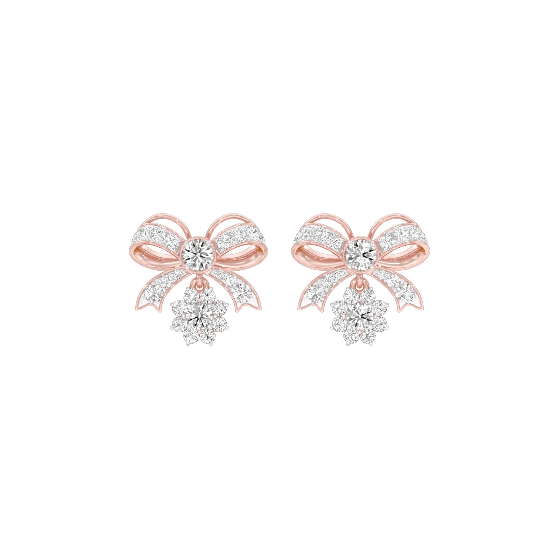 Bowline Diamond Drop Earrings 18 KT / Rose Gold
