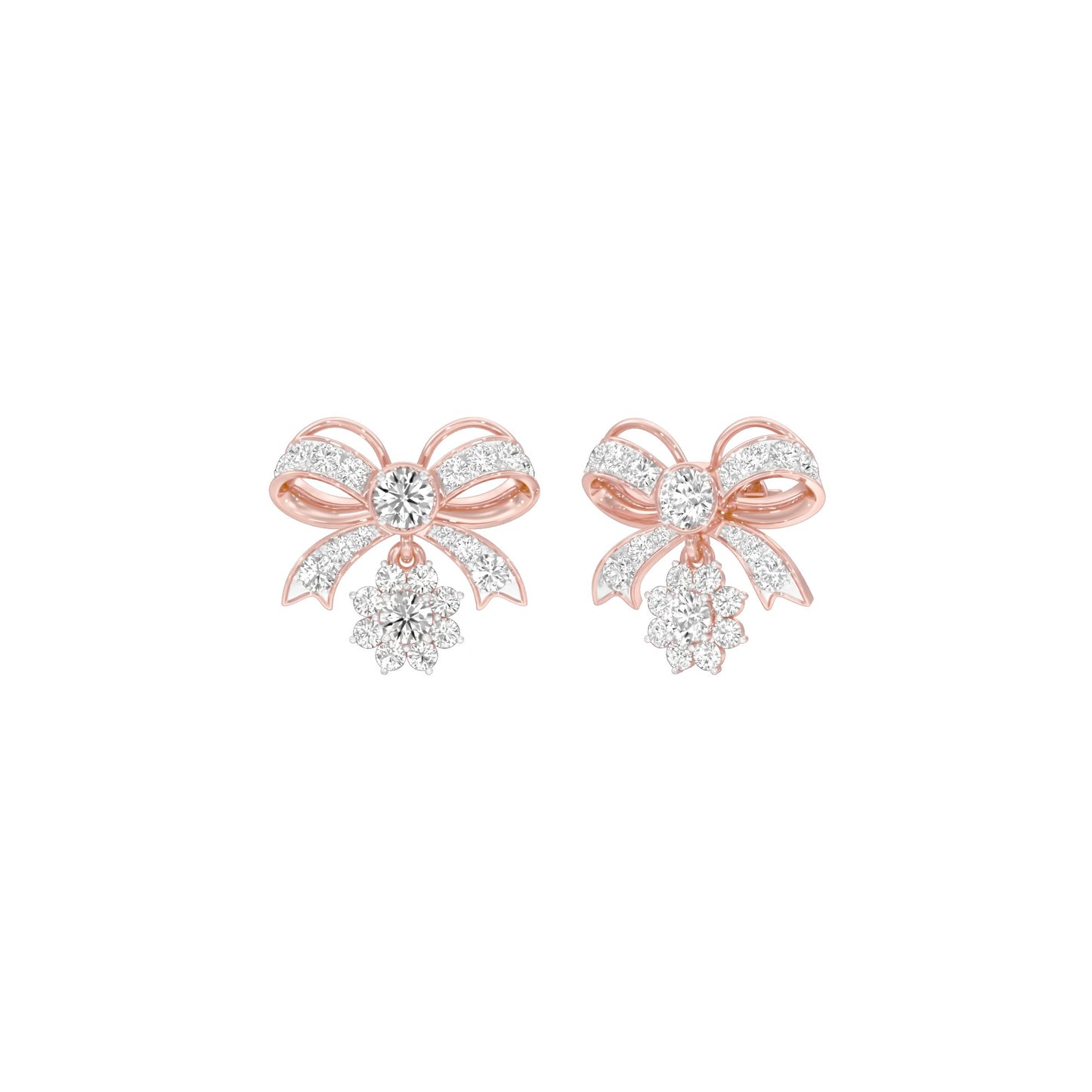 Bowline Diamond Drop Earrings 18 KT / Rose Gold