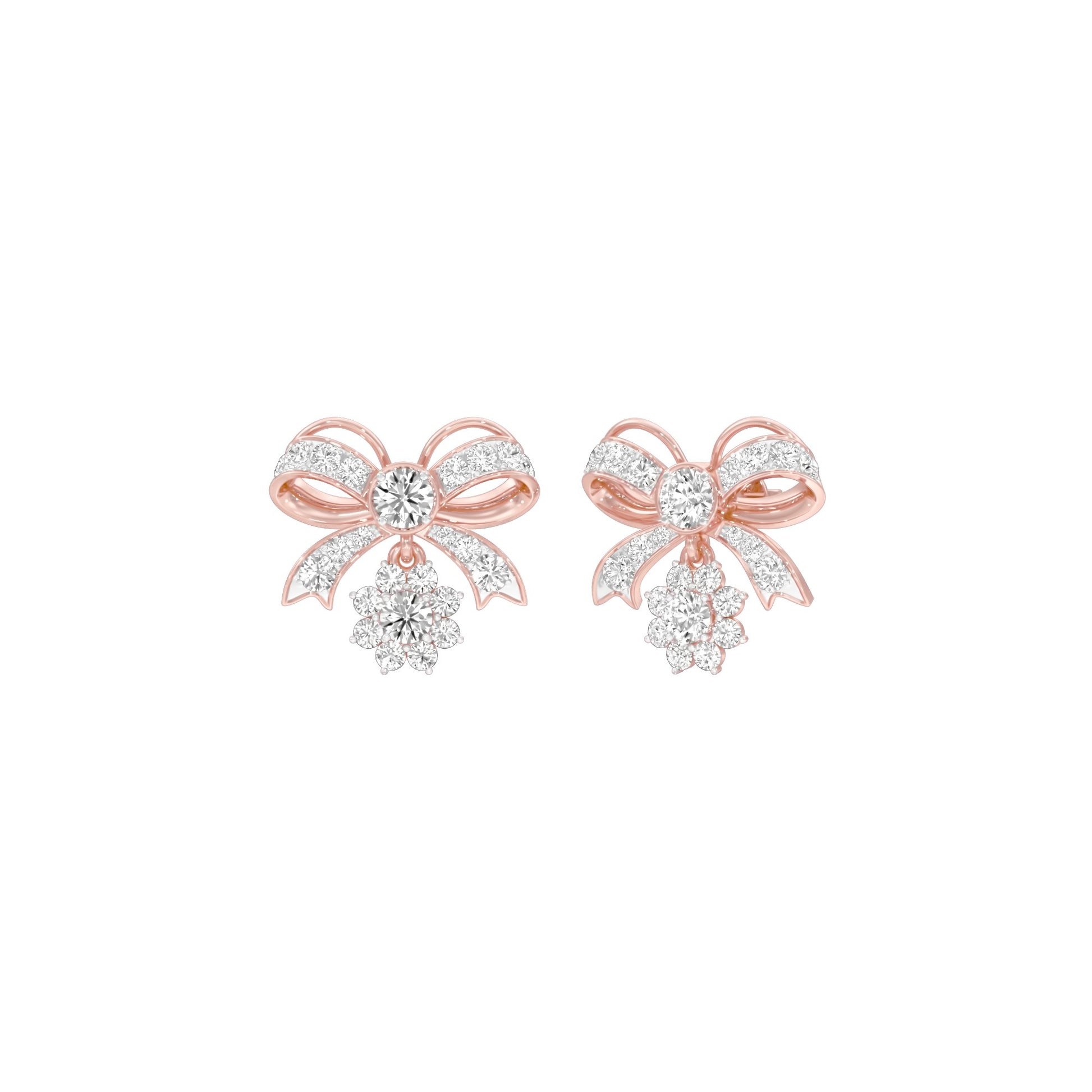 Bowline Diamond Drop Earrings 18 KT / Rose Gold