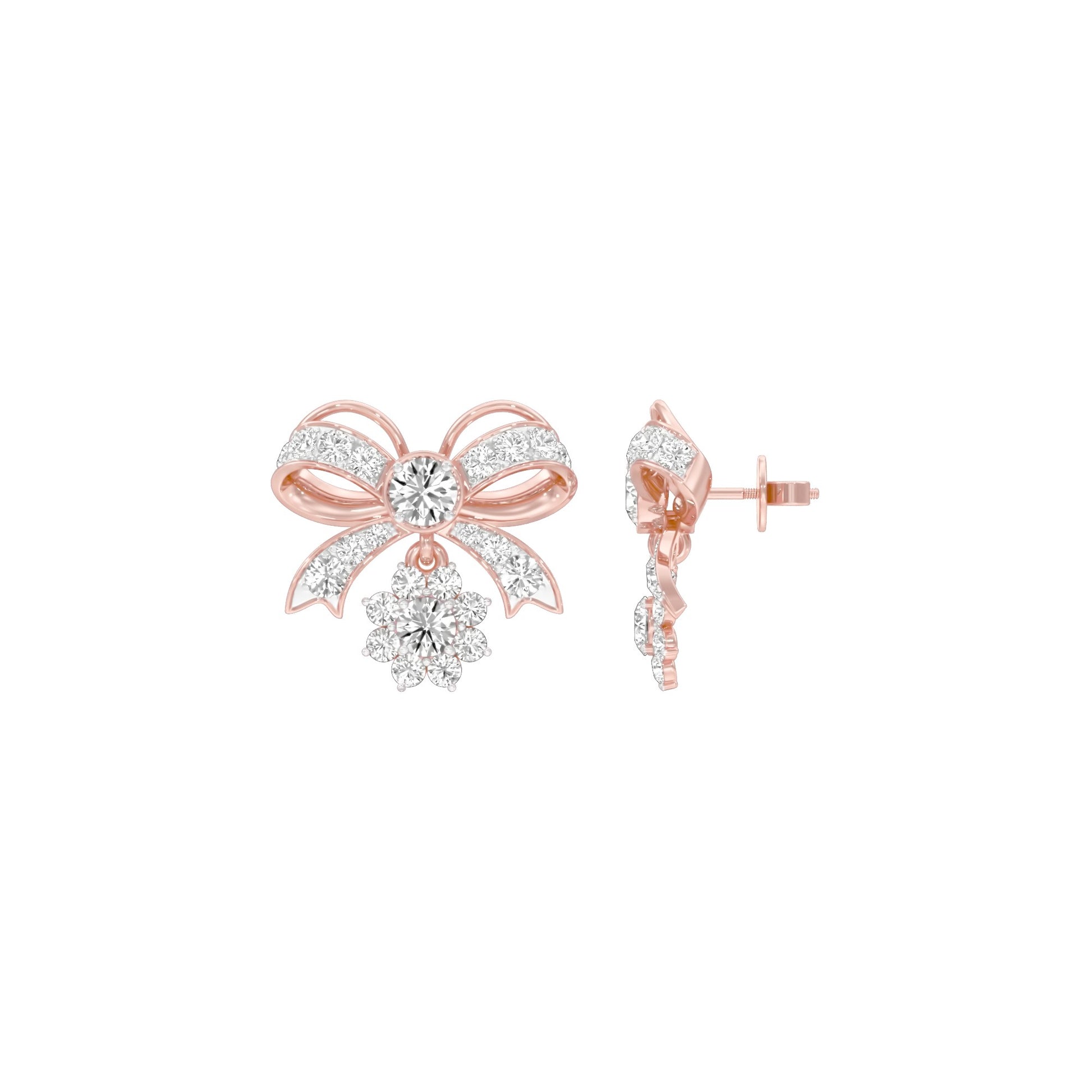 Bowline Diamond Drop Earrings 18 KT / Rose Gold