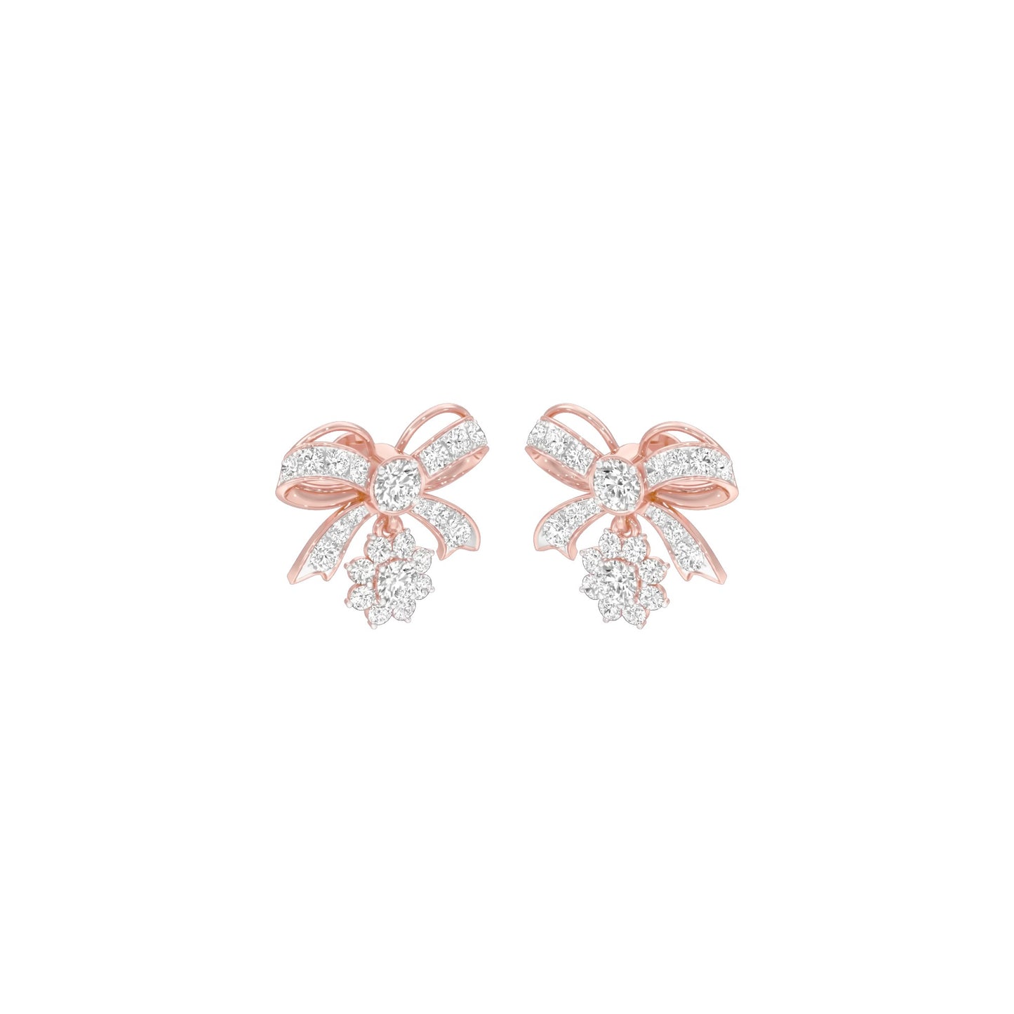 Bowline Diamond Drop Earrings 18 KT / Rose Gold