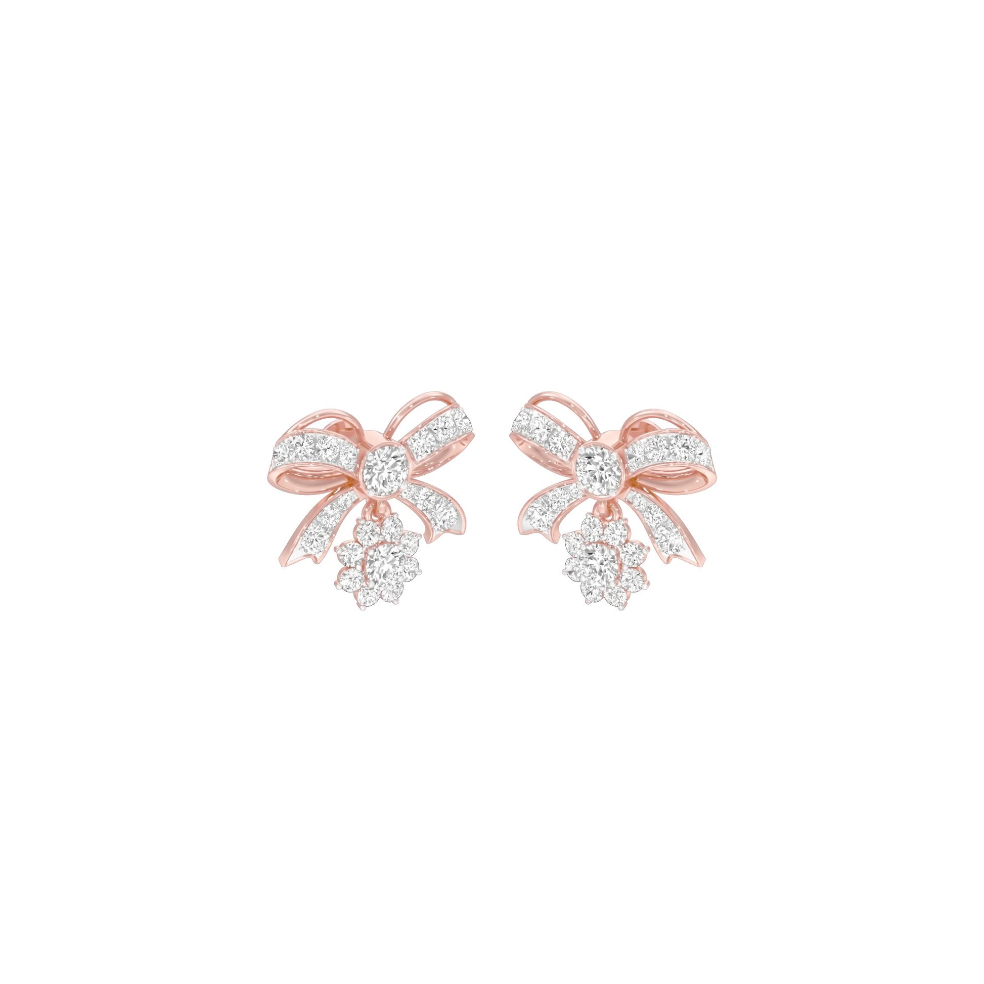 Bowline Diamond Drop Earrings 18 KT / Rose Gold
