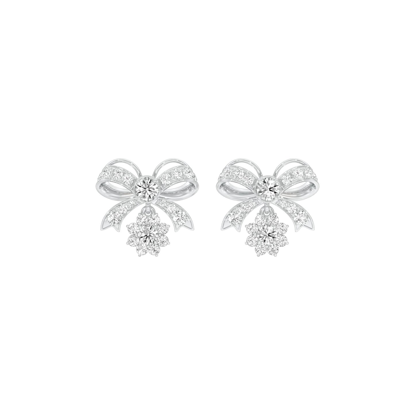 Bowline Diamond Drop Earrings 18 KT / White Gold