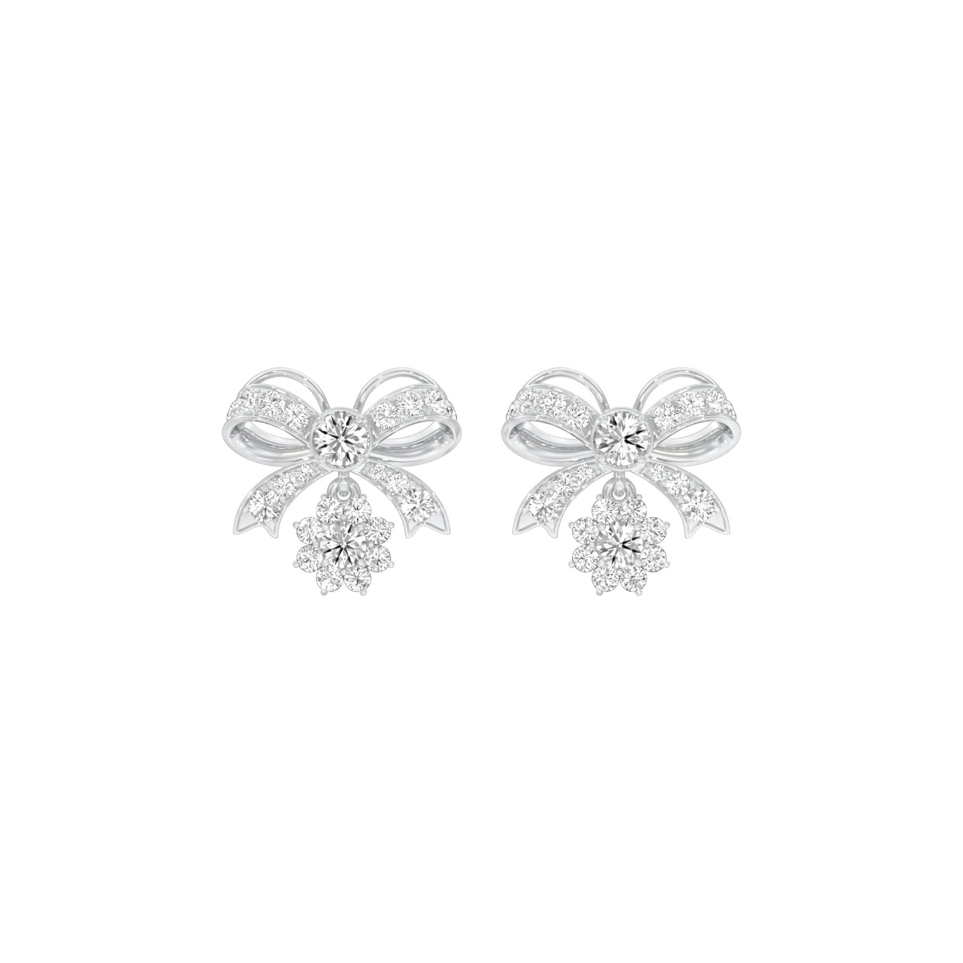 Bowline Diamond Drop Earrings 18 KT / White Gold