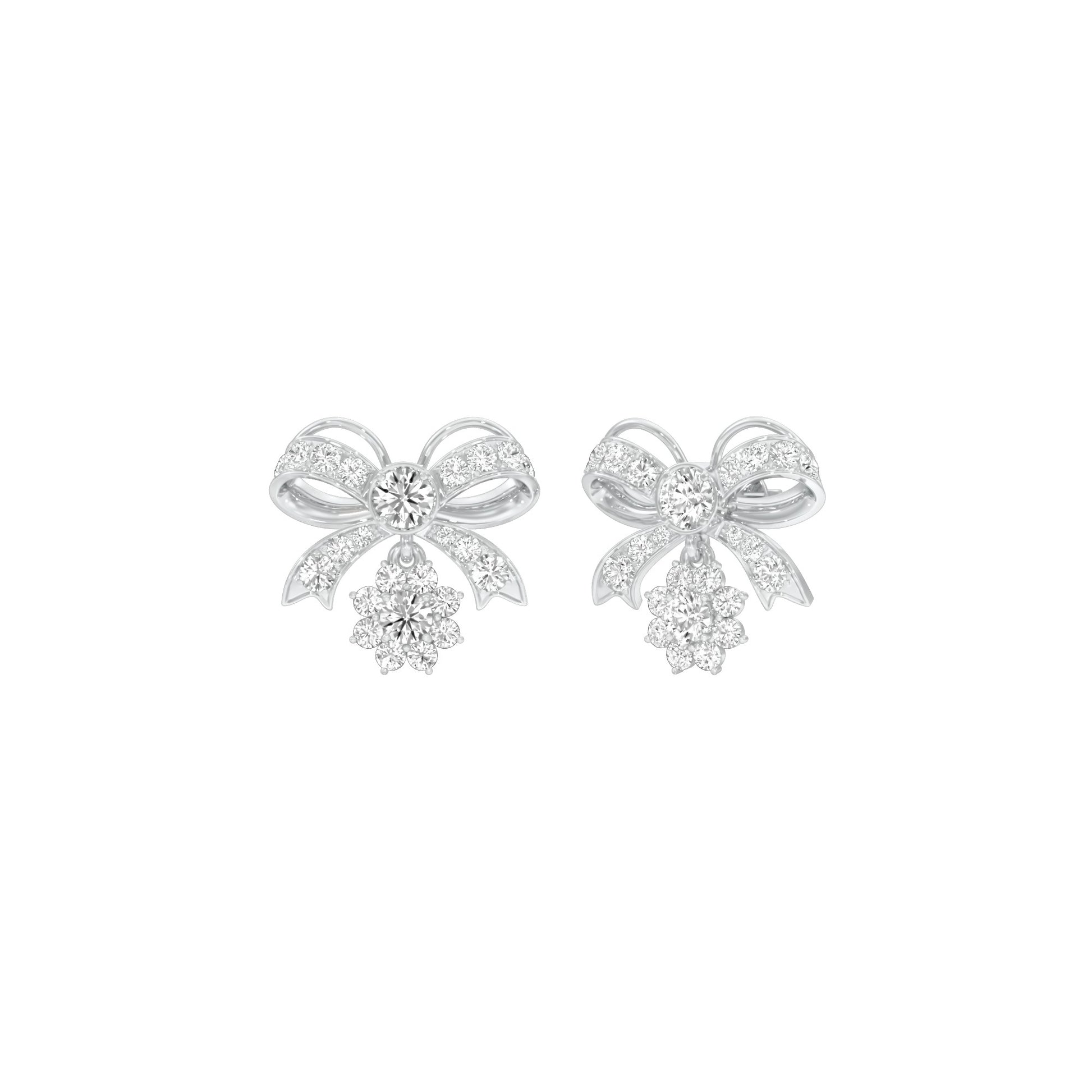 Bowline Diamond Drop Earrings 18 KT / White Gold