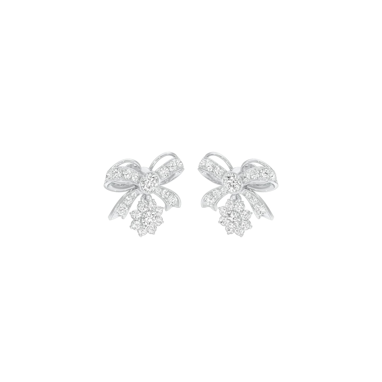 Bowline Diamond Drop Earrings 18 KT / White Gold
