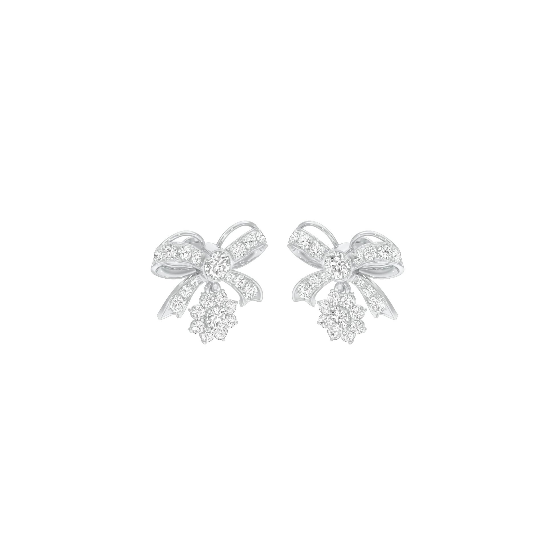 Bowline Diamond Drop Earrings 18 KT / White Gold