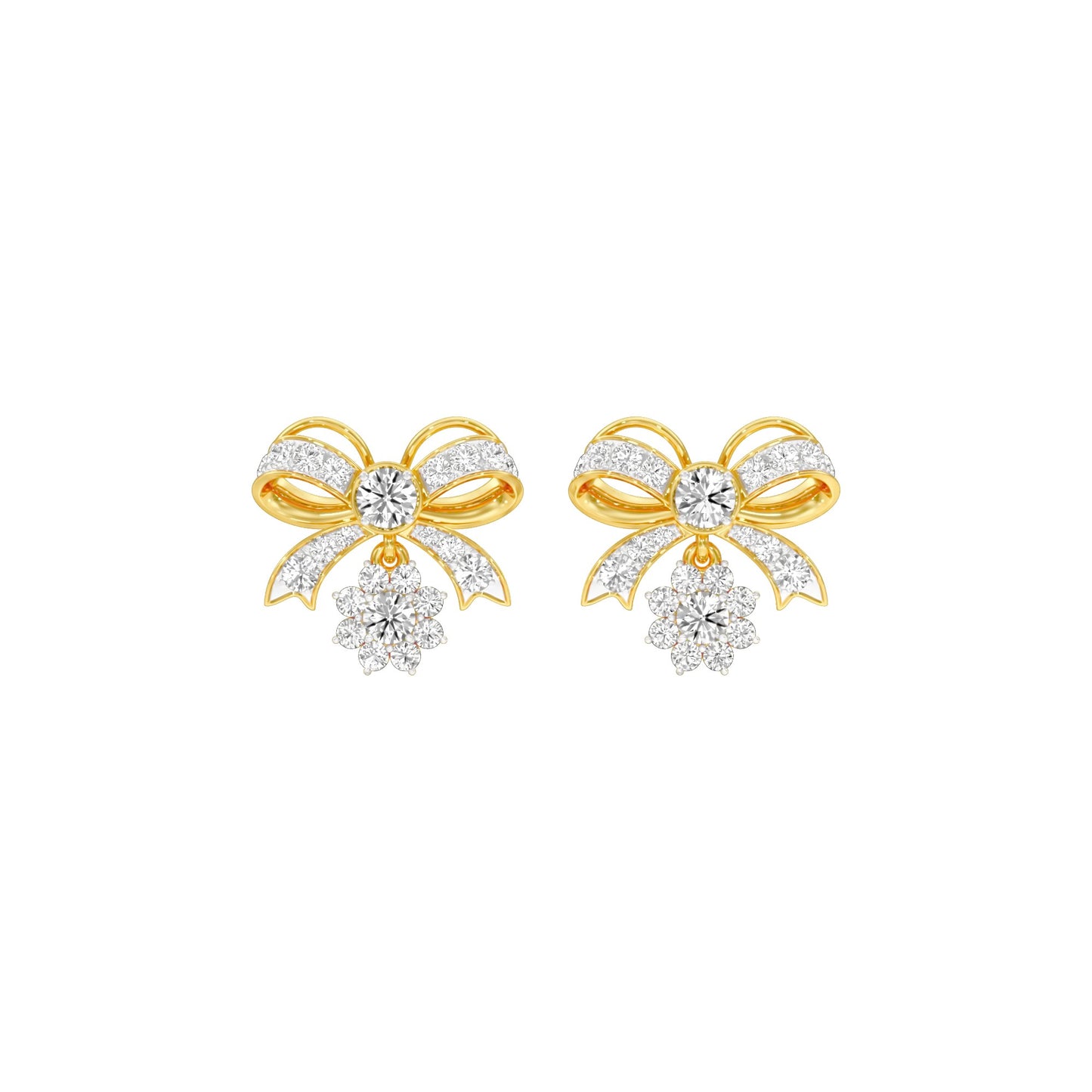 Bowline Diamond Drop Earrings 18 KT / Yellow Gold