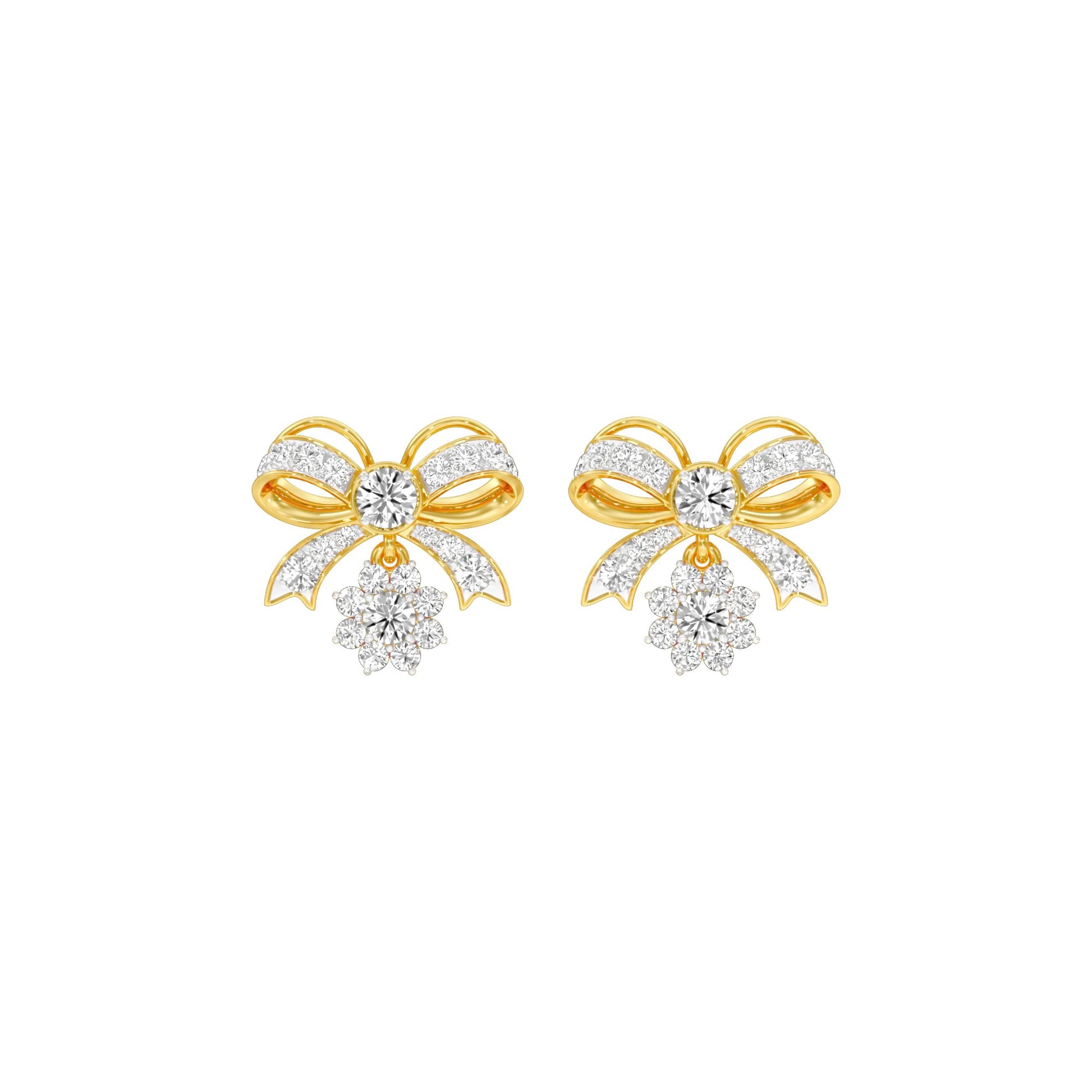 Bowline Diamond Drop Earrings 18 KT / Yellow Gold