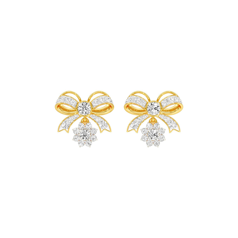 Bowline Diamond Drop Earrings 18 KT / Yellow Gold