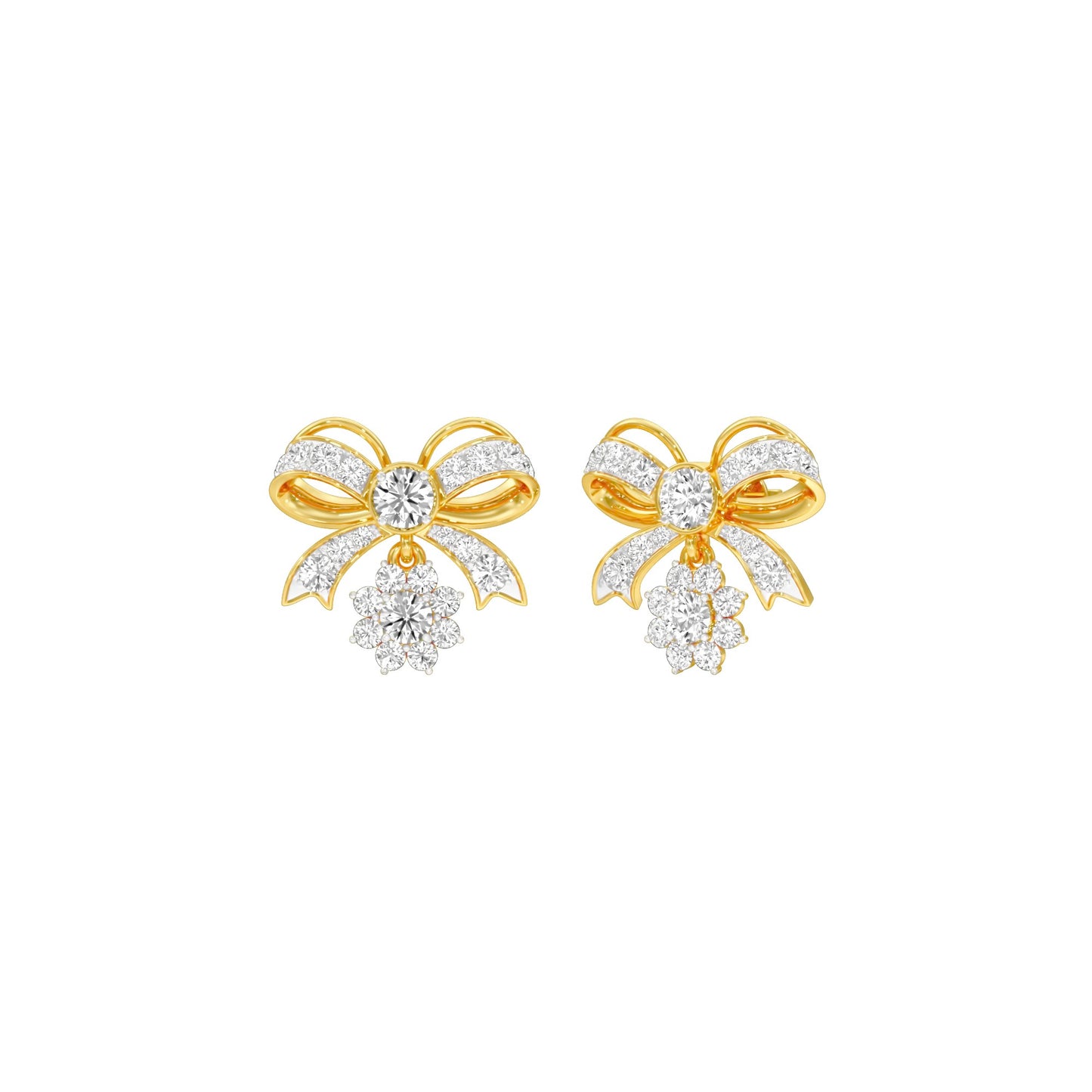 Bowline Diamond Drop Earrings 18 KT / Yellow Gold