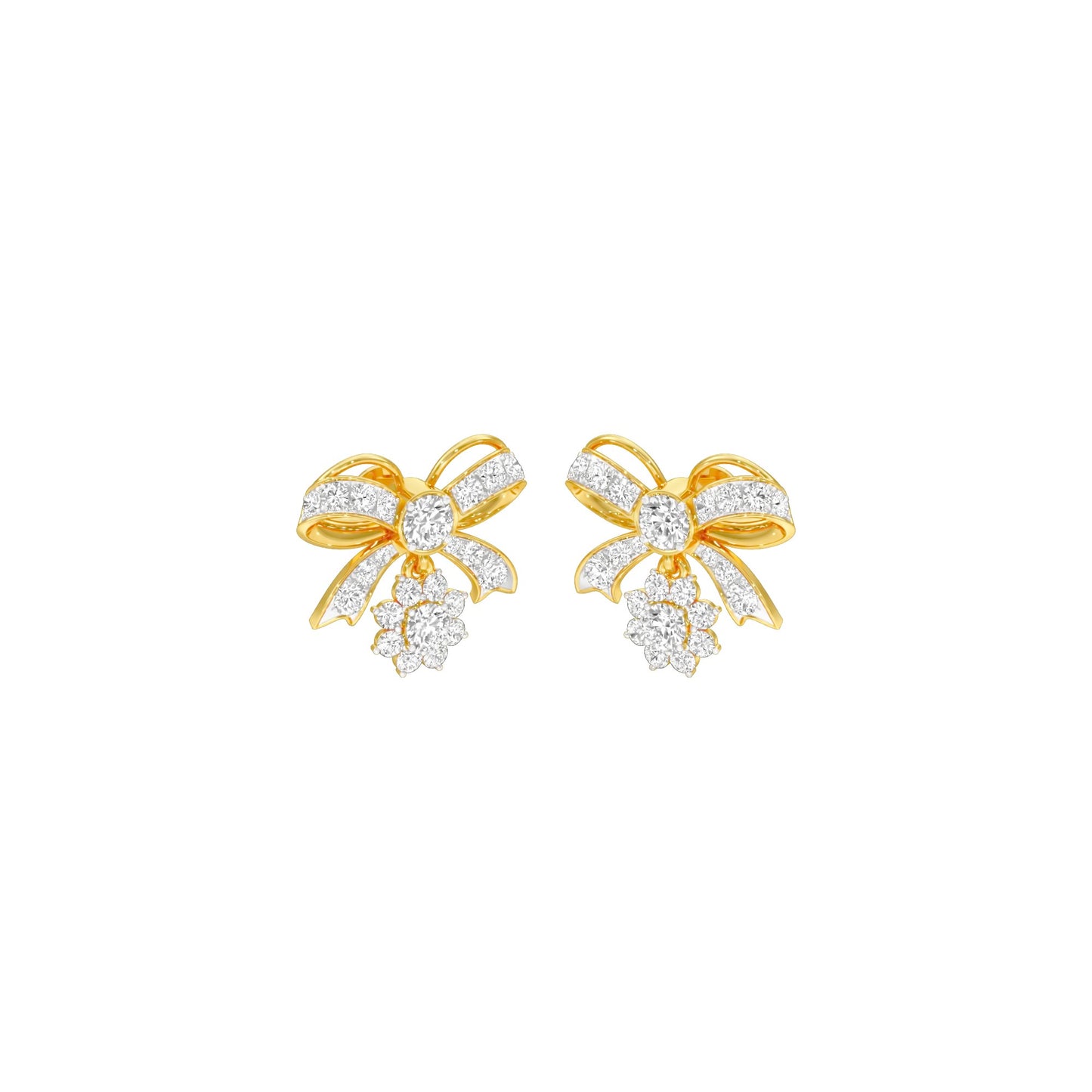 Bowline Diamond Drop Earrings 18 KT / Yellow Gold