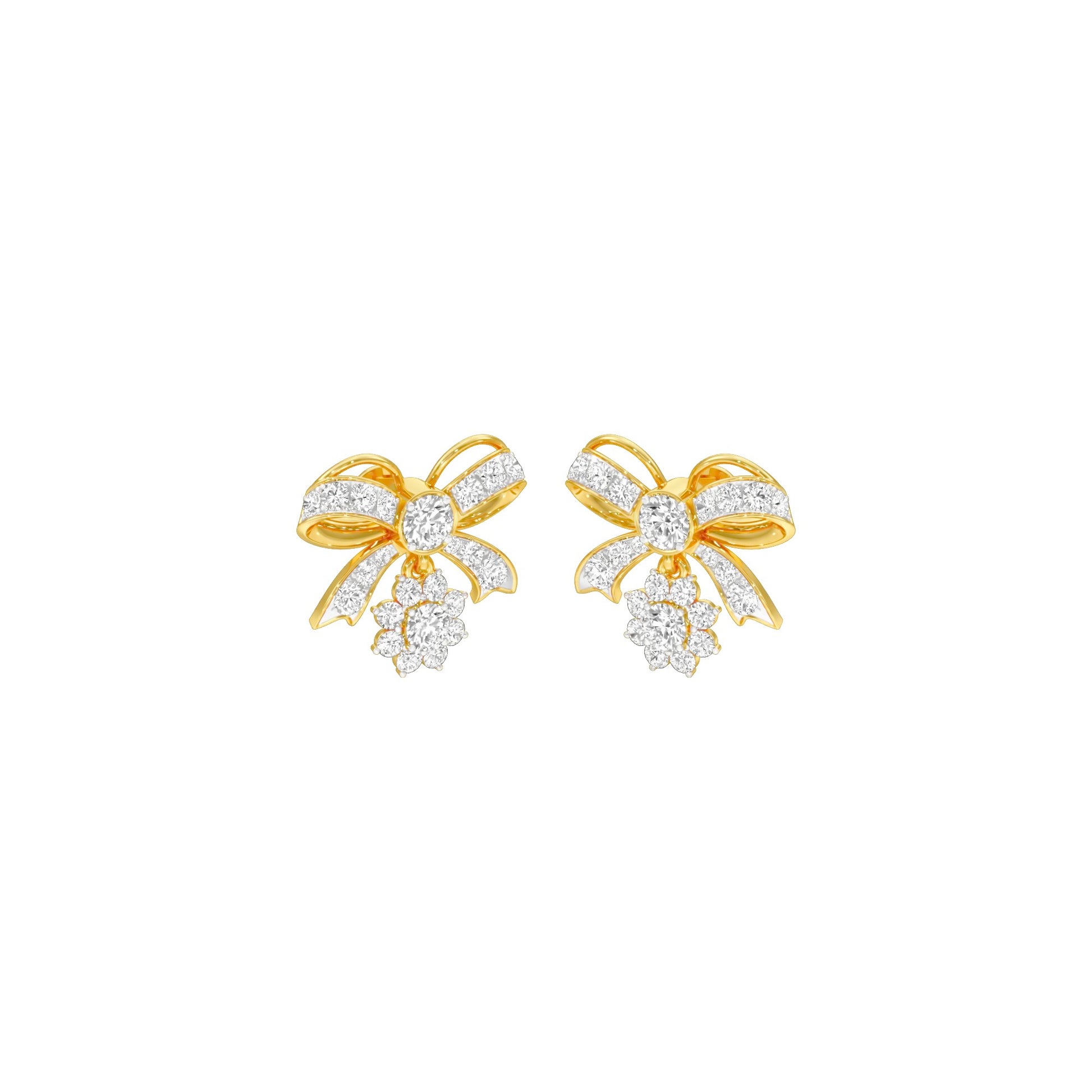 Bowline Diamond Drop Earrings 18 KT / Yellow Gold