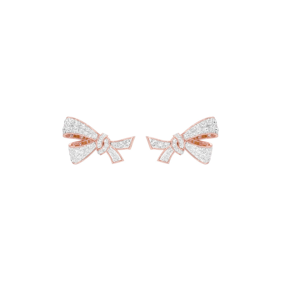Flair Twist Diamond Stud Earrings 18 KT / Rose Gold