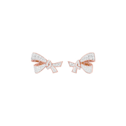 Flair Twist Diamond Stud Earrings 18 KT / Rose Gold