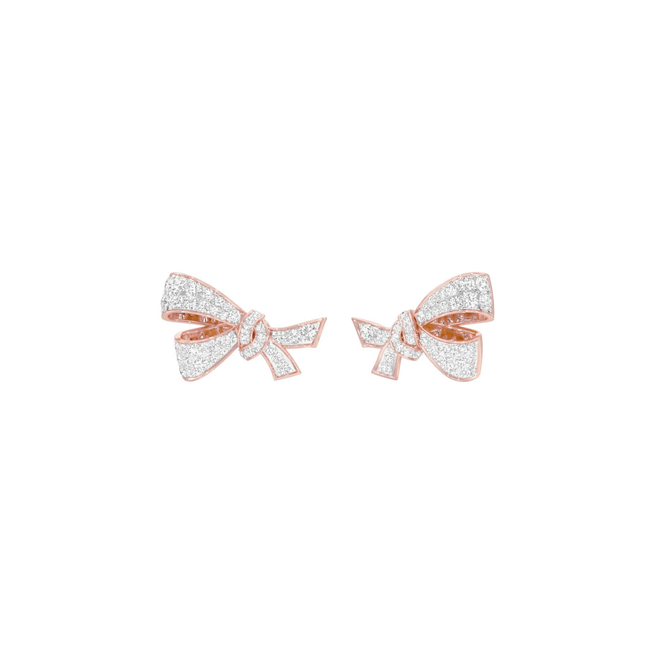 Flair Twist Diamond Stud Earrings 18 KT / Rose Gold