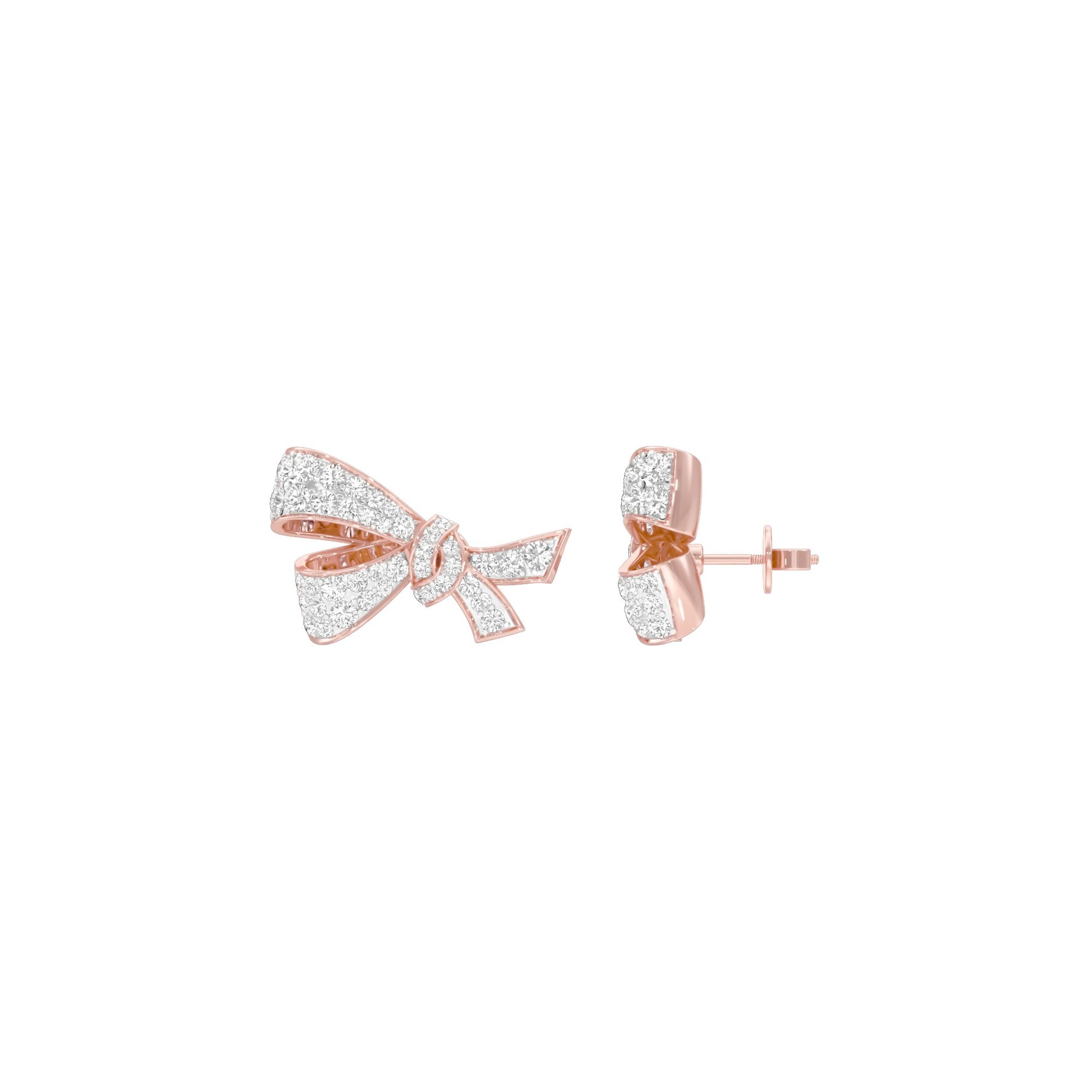 Flair Twist Diamond Stud Earrings 18 KT / Rose Gold