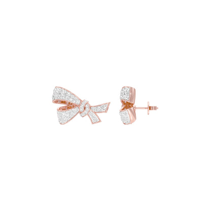 Flair Twist Diamond Stud Earrings 18 KT / Rose Gold