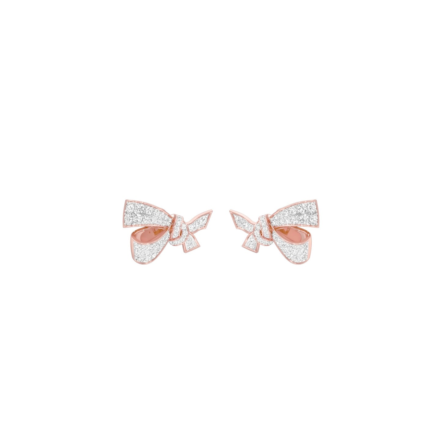 Flair Twist Diamond Stud Earrings 18 KT / Rose Gold