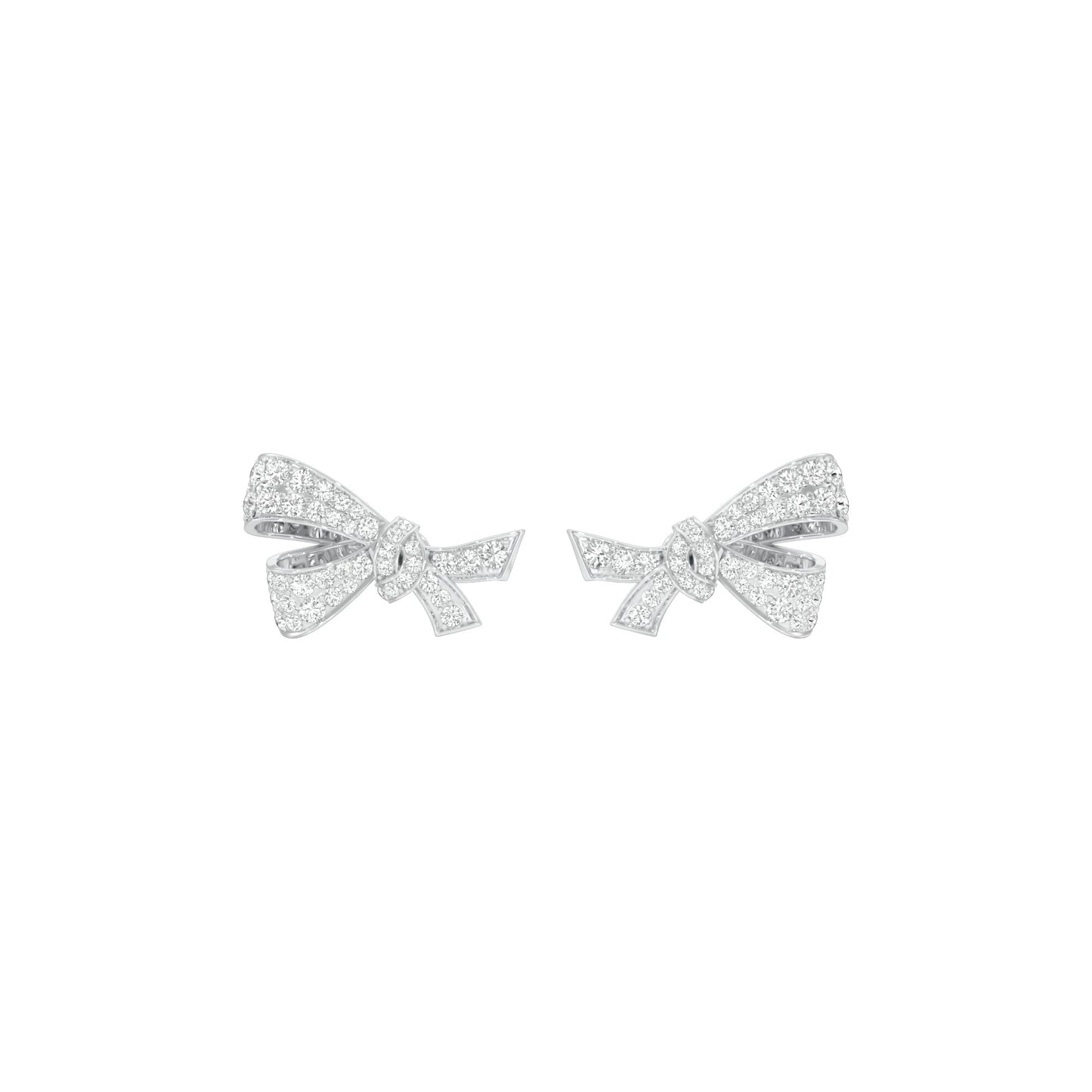 Flair Twist Diamond Stud Earrings 18 KT / White Gold