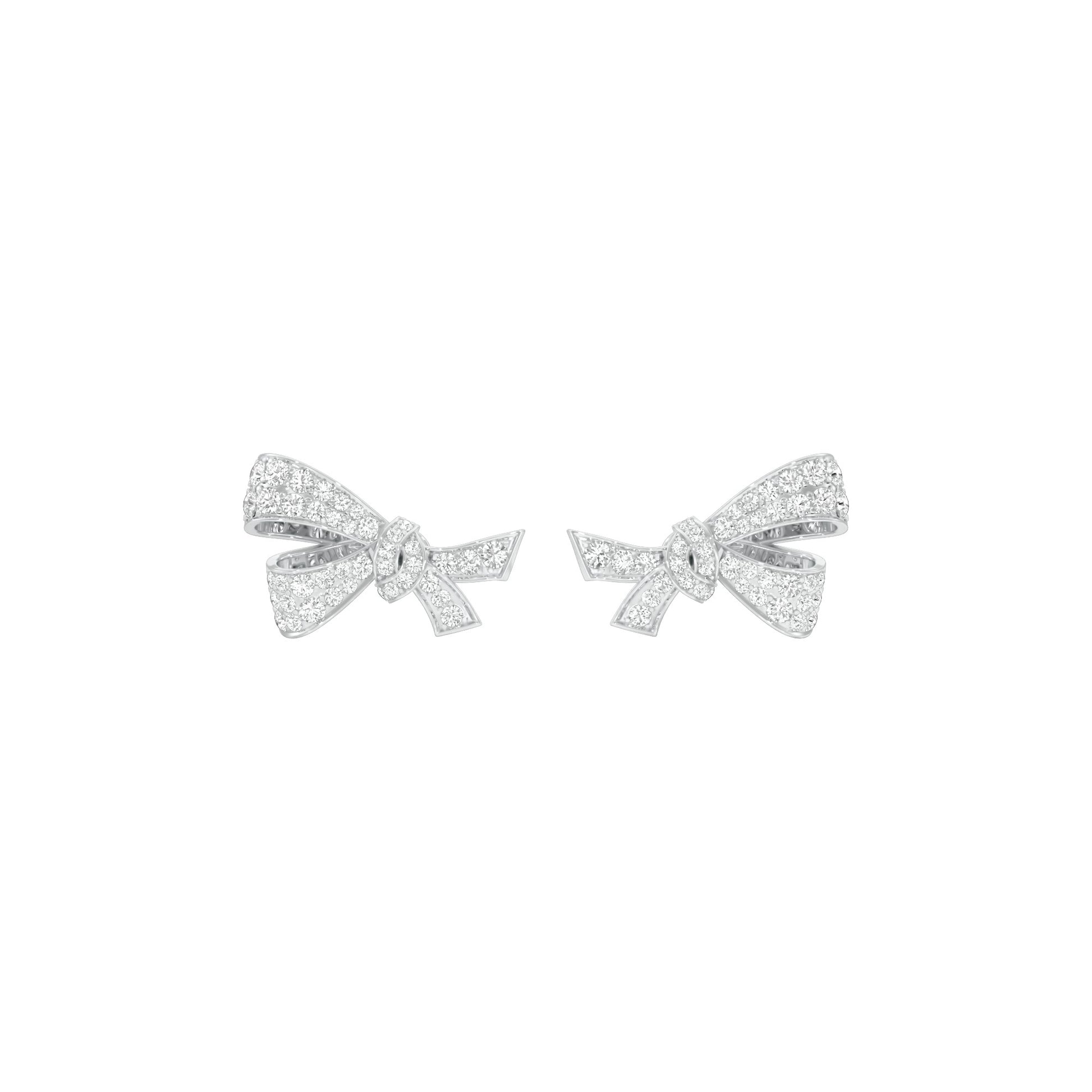 Flair Twist Diamond Stud Earrings 18 KT / White Gold