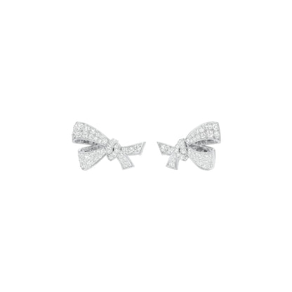 Flair Twist Diamond Stud Earrings 18 KT / White Gold