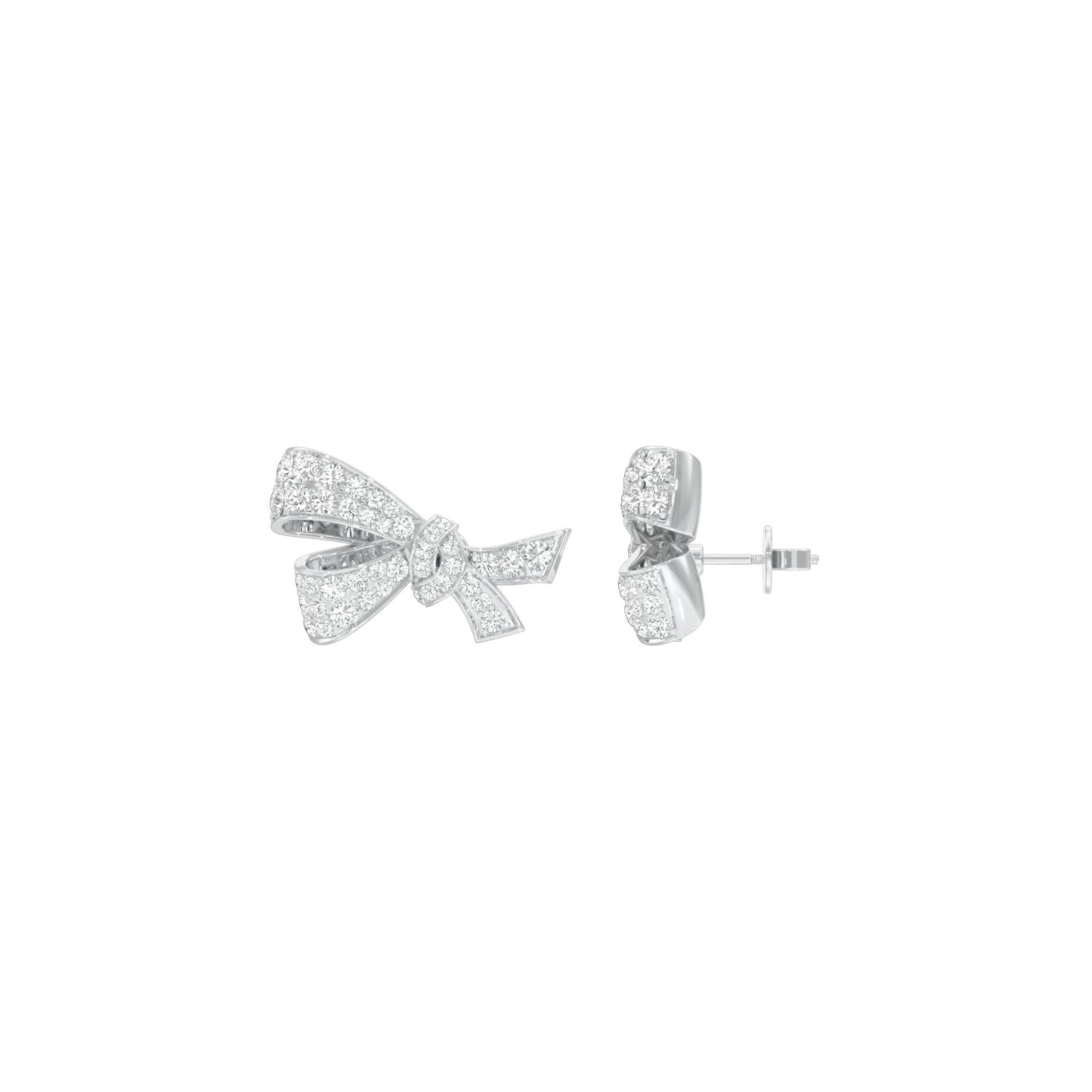 Flair Twist Diamond Stud Earrings 18 KT / White Gold