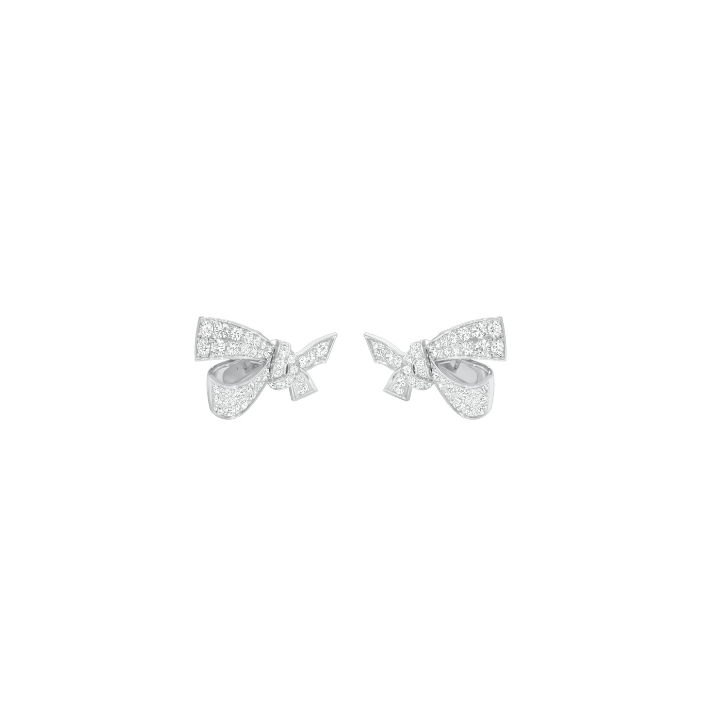 Flair Twist Diamond Stud Earrings 18 KT / White Gold