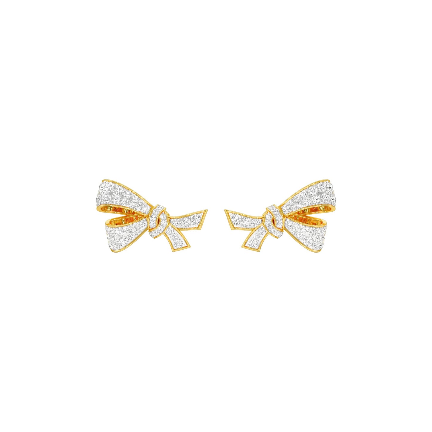 Flair Twist Diamond Stud Earrings 18 KT / Yellow Gold