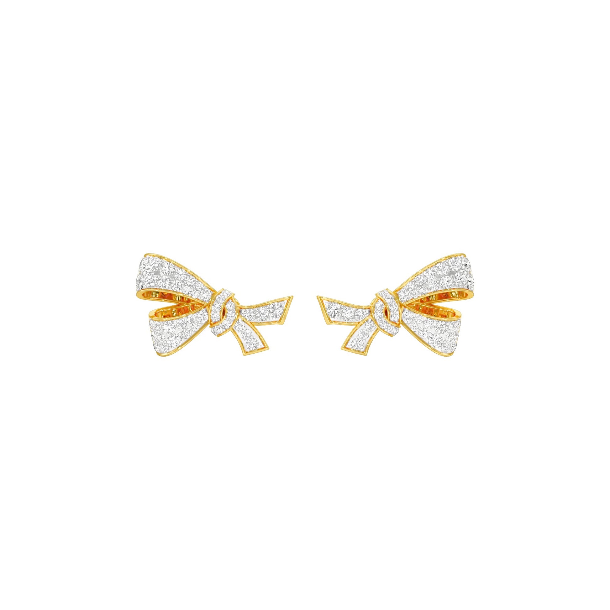 Flair Twist Diamond Stud Earrings 18 KT / Yellow Gold