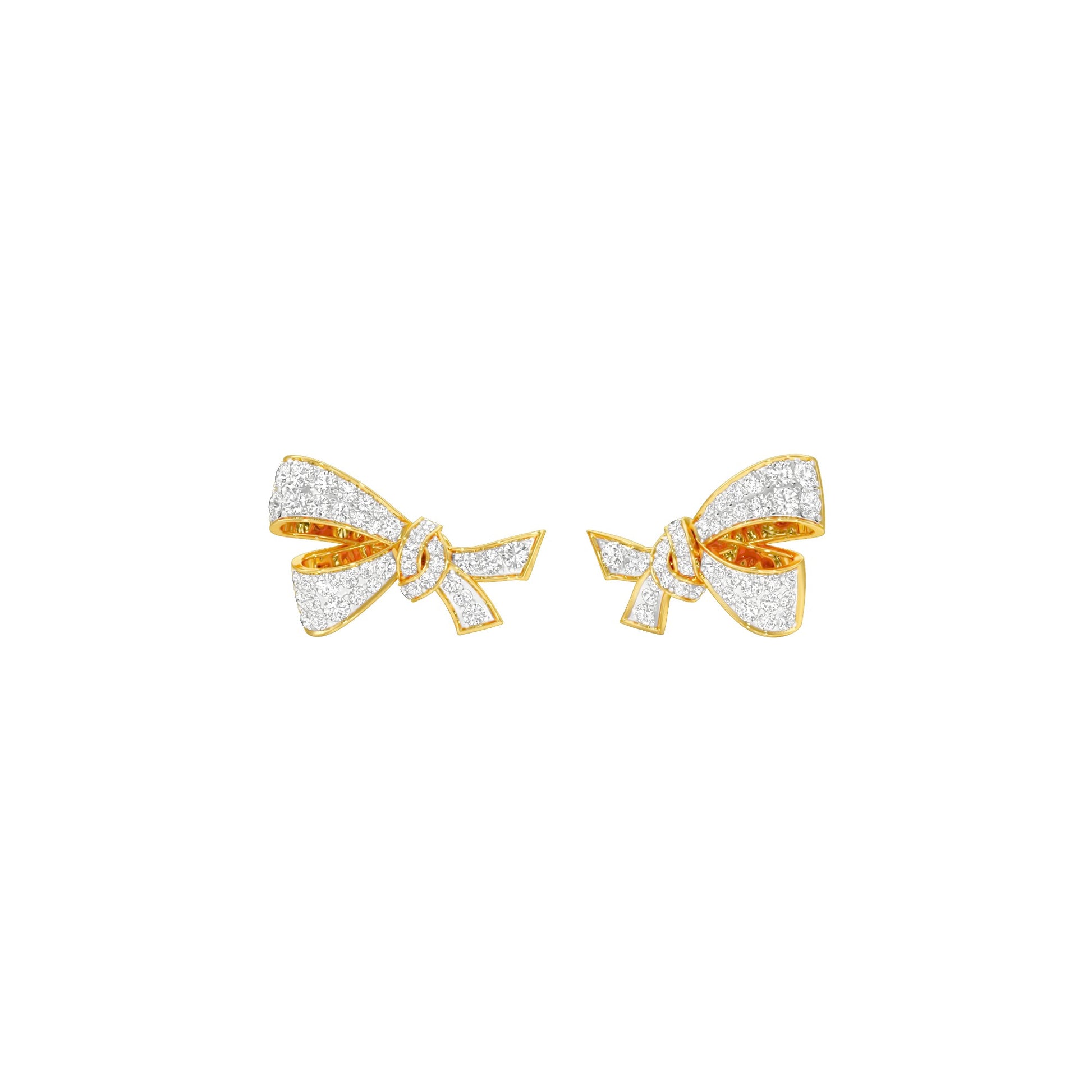 Flair Twist Diamond Stud Earrings 18 KT / Yellow Gold