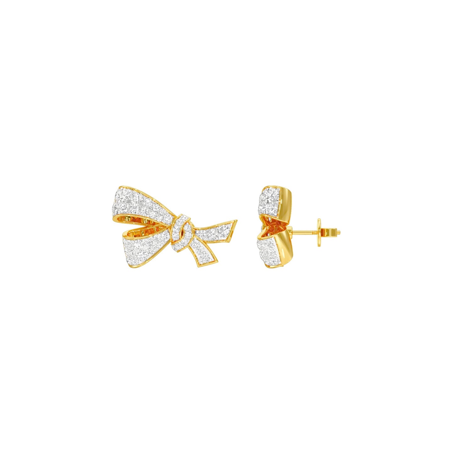 Flair Twist Diamond Stud Earrings 18 KT / Yellow Gold