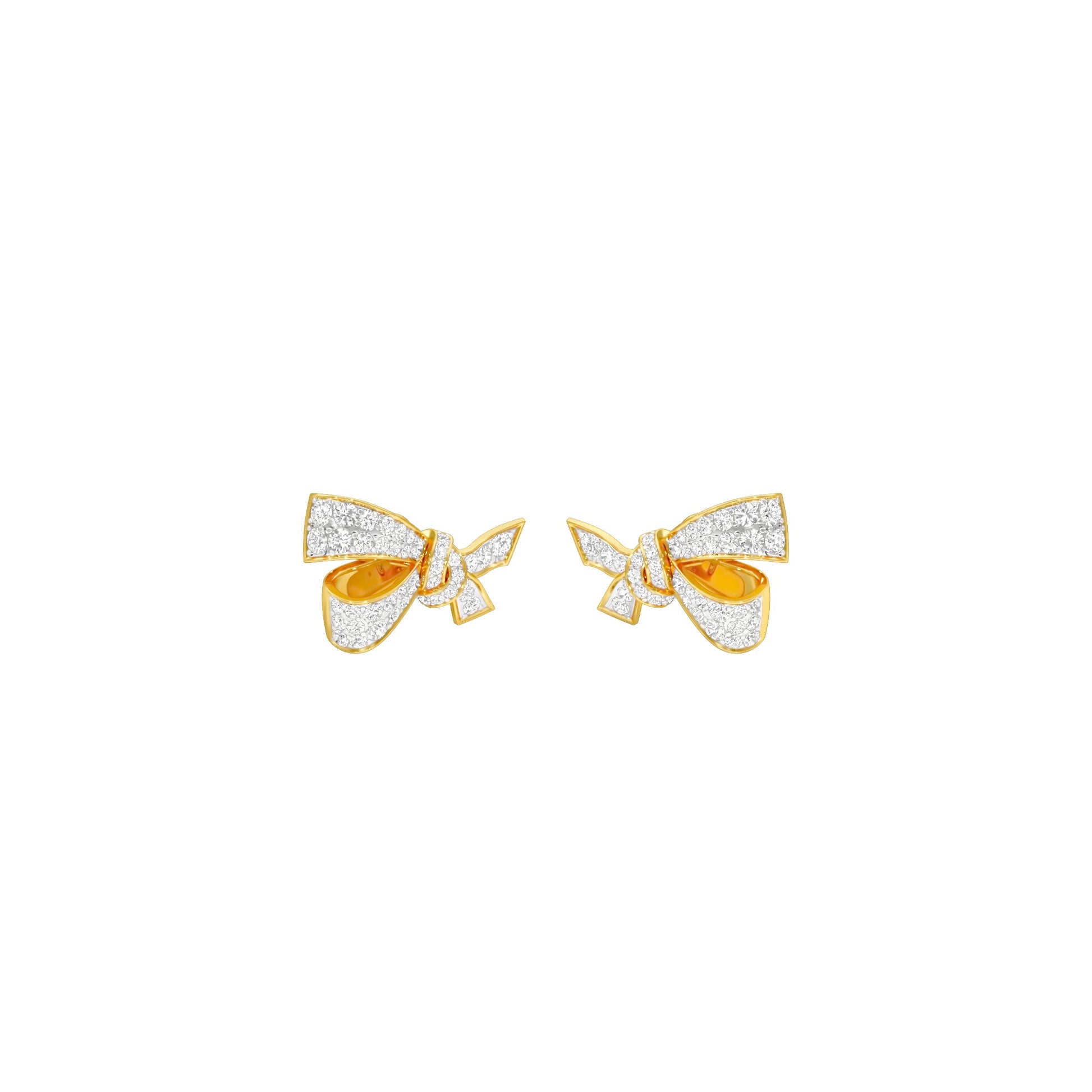 Flair Twist Diamond Stud Earrings 18 KT / Yellow Gold