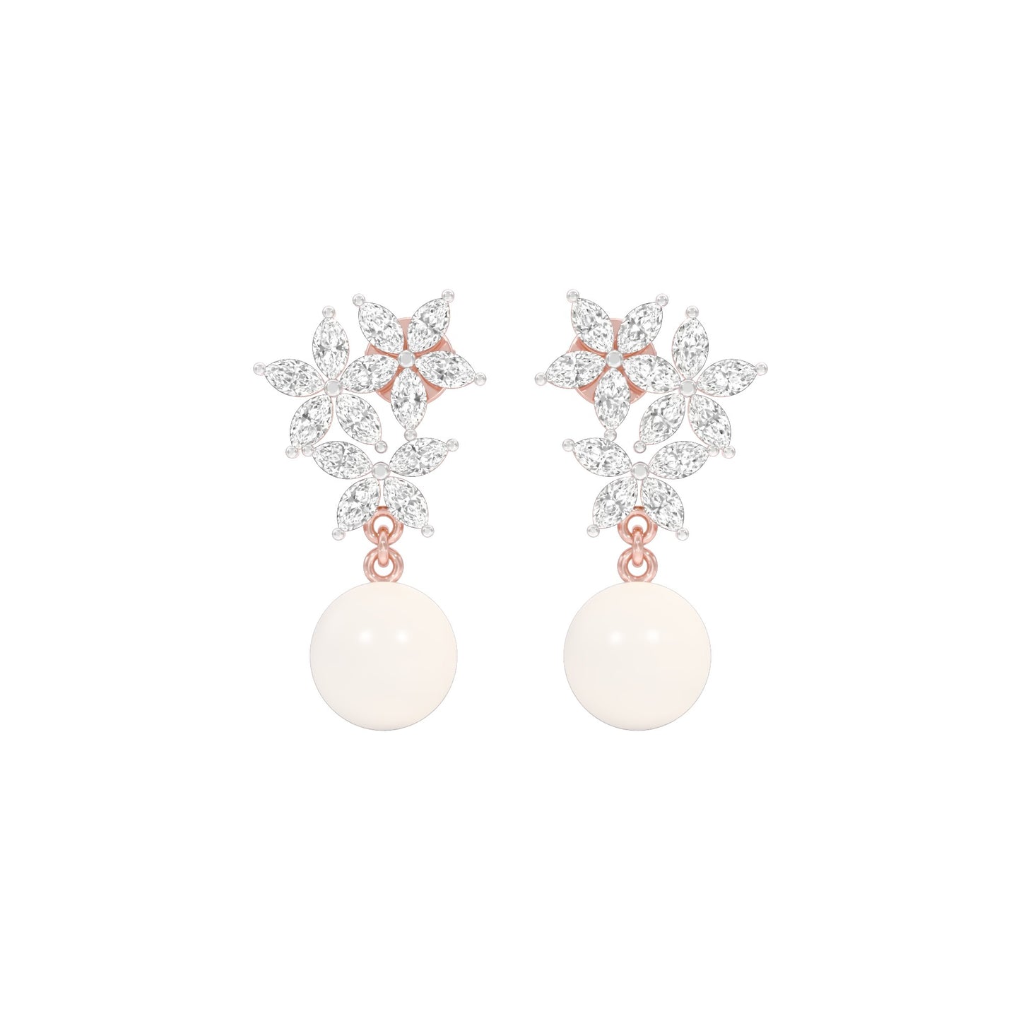 Mosslight Diamond Drop Earrings 18 KT / Rose Gold