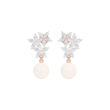 Mosslight Diamond Drop Earrings 18 KT / Rose Gold