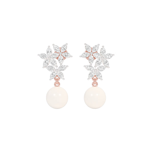 Mosslight Diamond Drop Earrings 18 KT / Rose Gold
