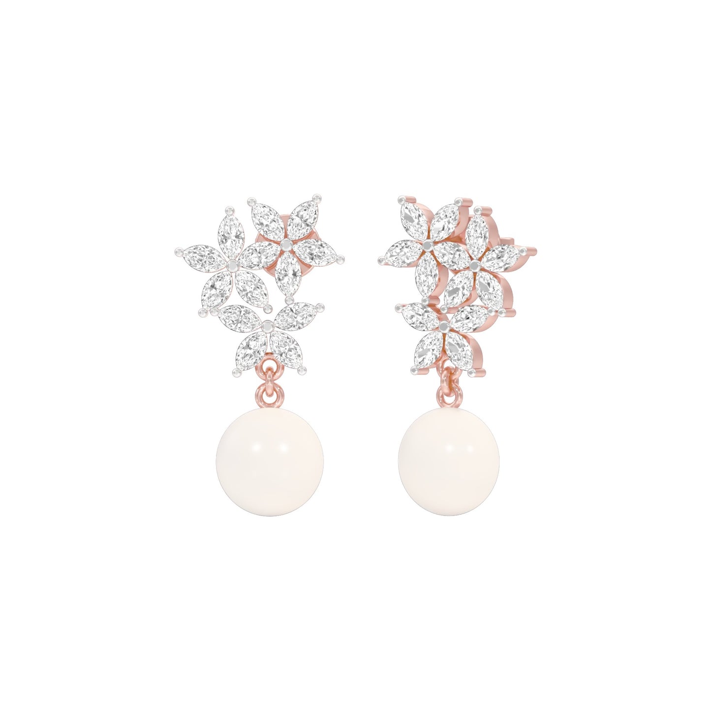 Mosslight Diamond Drop Earrings 18 KT / Rose Gold
