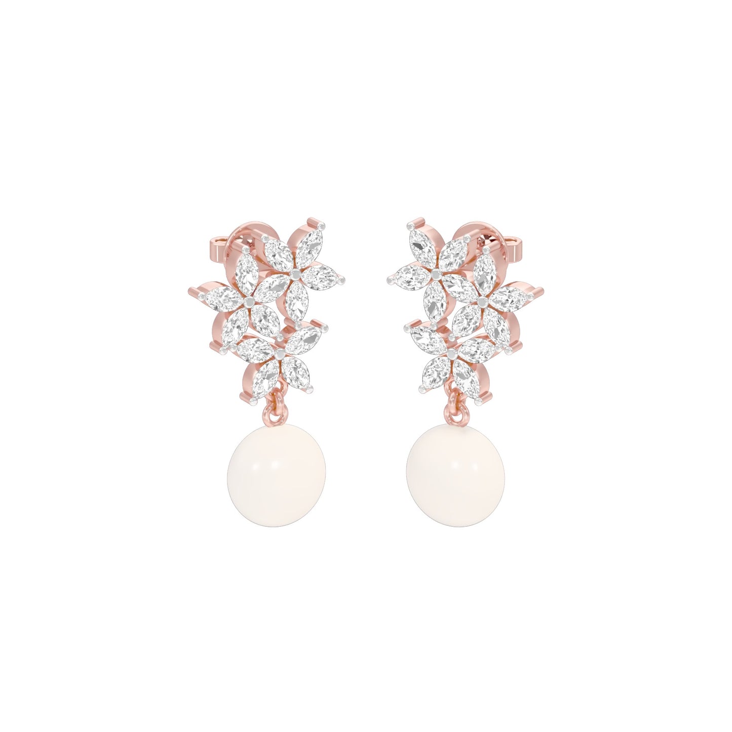 Mosslight Diamond Drop Earrings 18 KT / Rose Gold