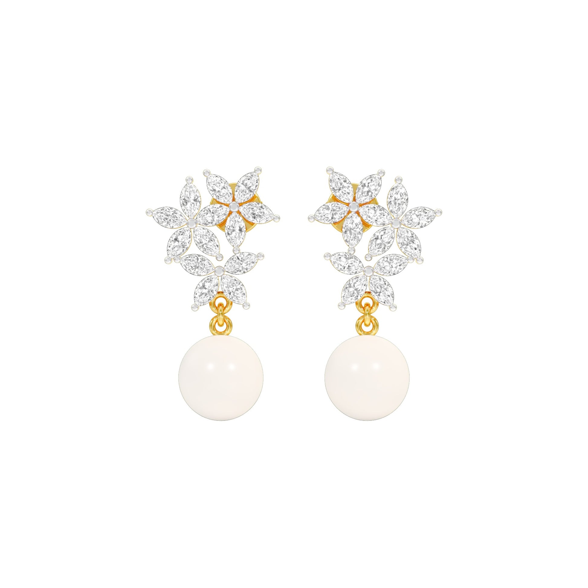 Mosslight Diamond Drop Earrings 18 KT / Yellow Gold