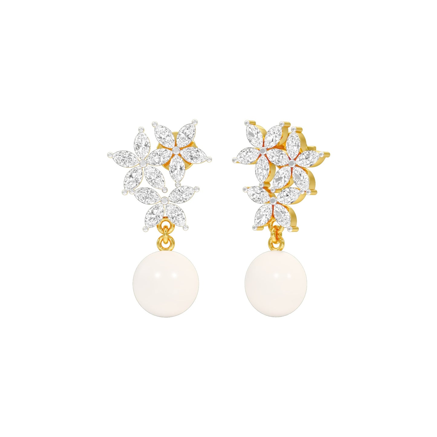 Mosslight Diamond Drop Earrings 18 KT / Yellow Gold