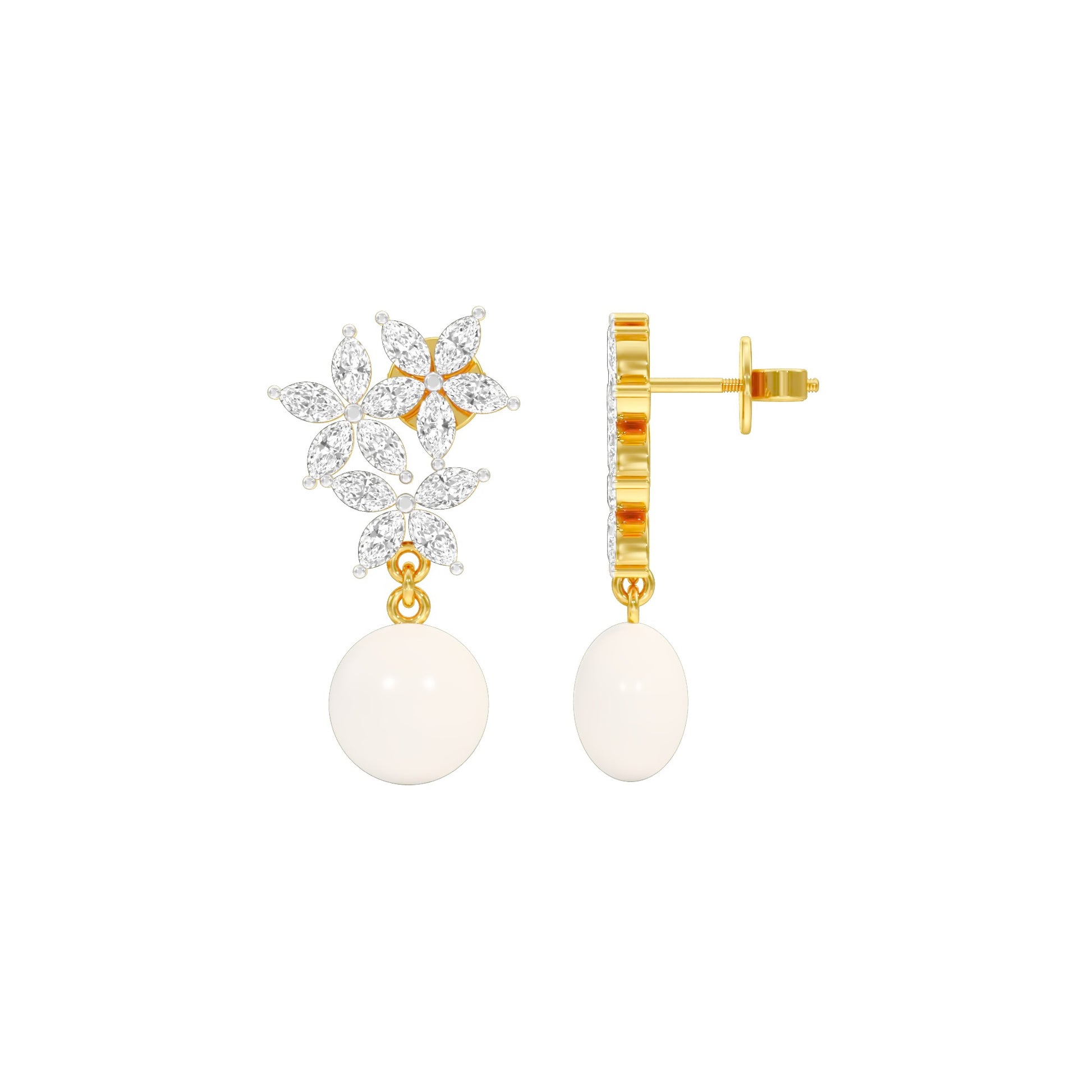 Mosslight Diamond Drop Earrings 18 KT / Yellow Gold