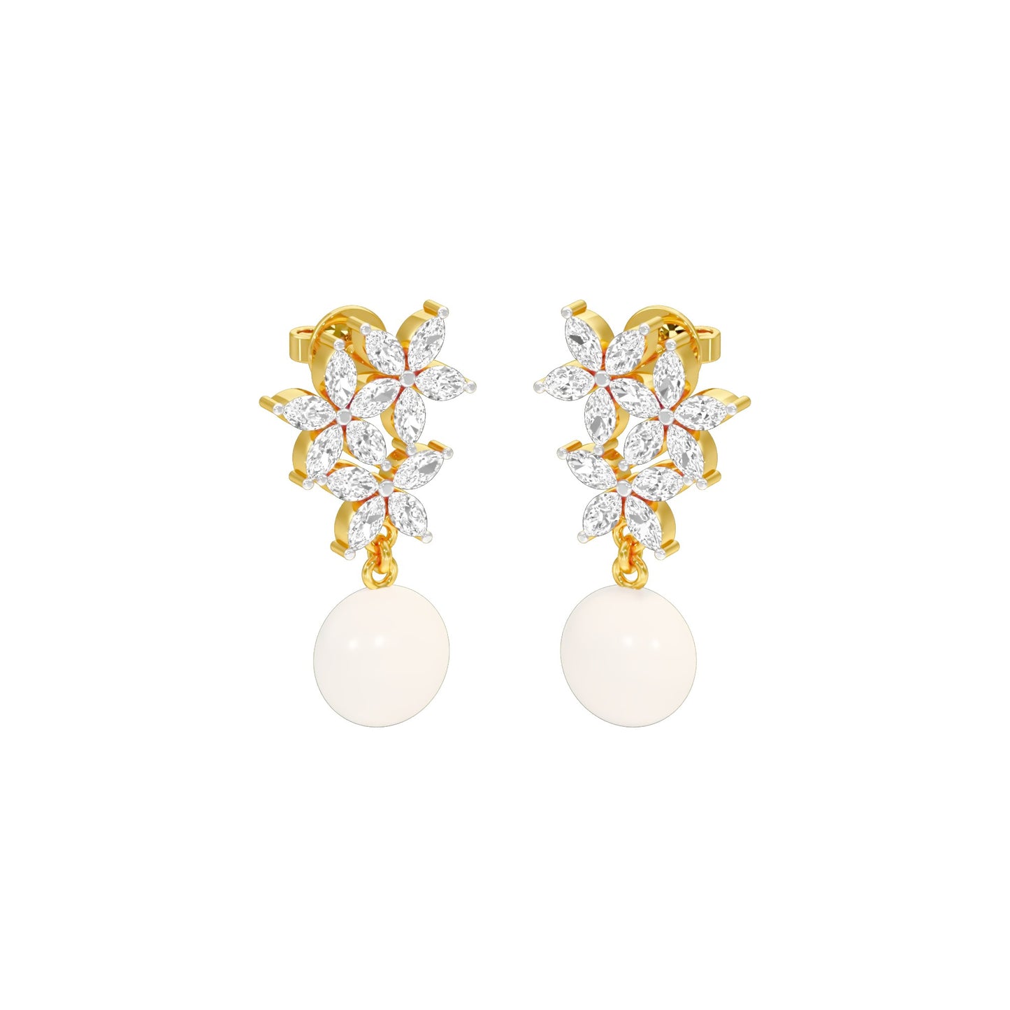 Mosslight Diamond Drop Earrings 18 KT / Yellow Gold